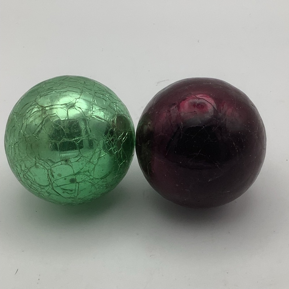 Two Vintage German Kugel Glass Ornaments